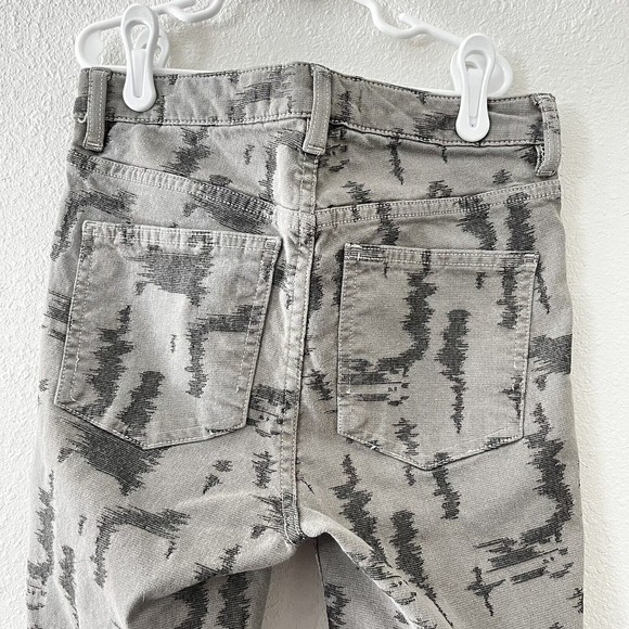 Women’s 27 Free People Camo Gray Green Super High Rise Skinny Leg Denim Jeans - Picture 5 of 11